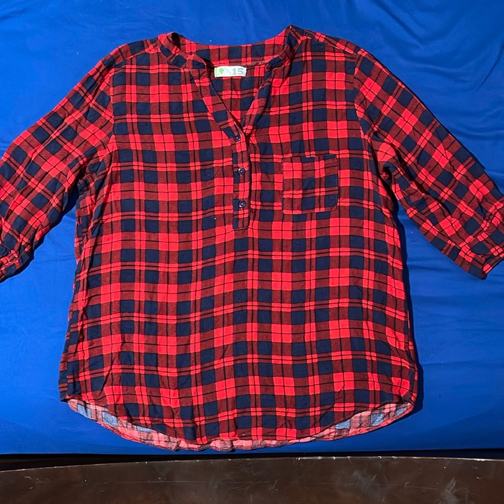 Red and dark blue Plaid woman’s shirt